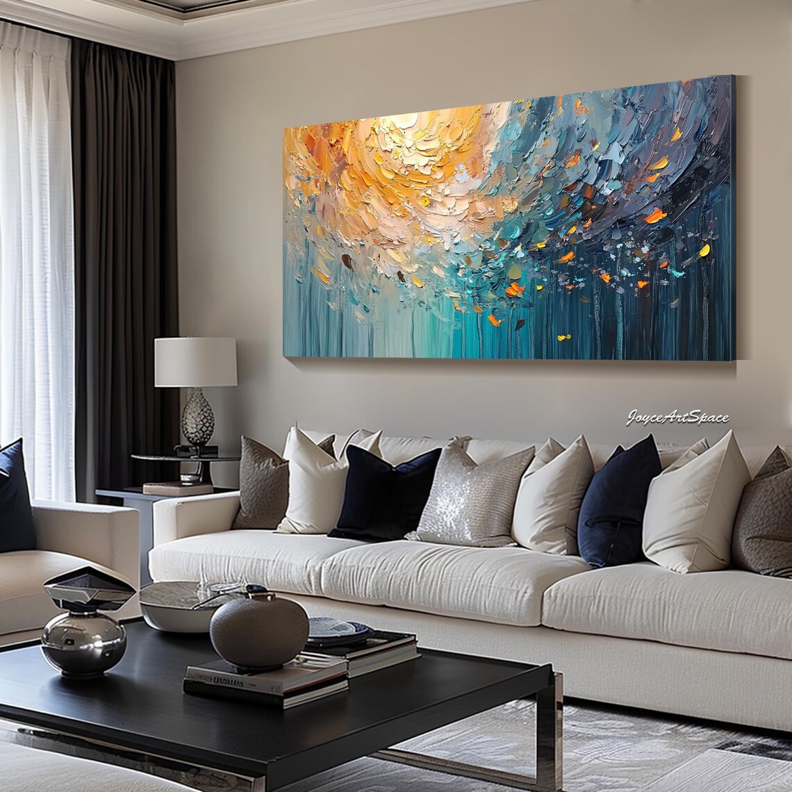 Abstract Boho Oil Painting, Textured Wall Art Print - Image 5