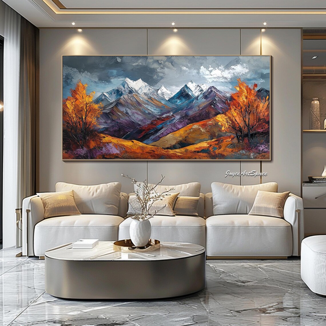 Abstract Mountain Oil Painting, Modern Art Print - Image 2