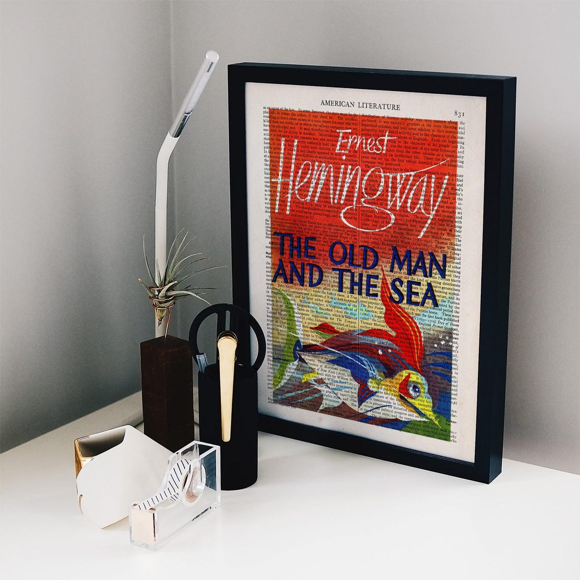 Ernest Hemingway The Old Man And The Sea Marlin Dictionary Art Poster - Image 2