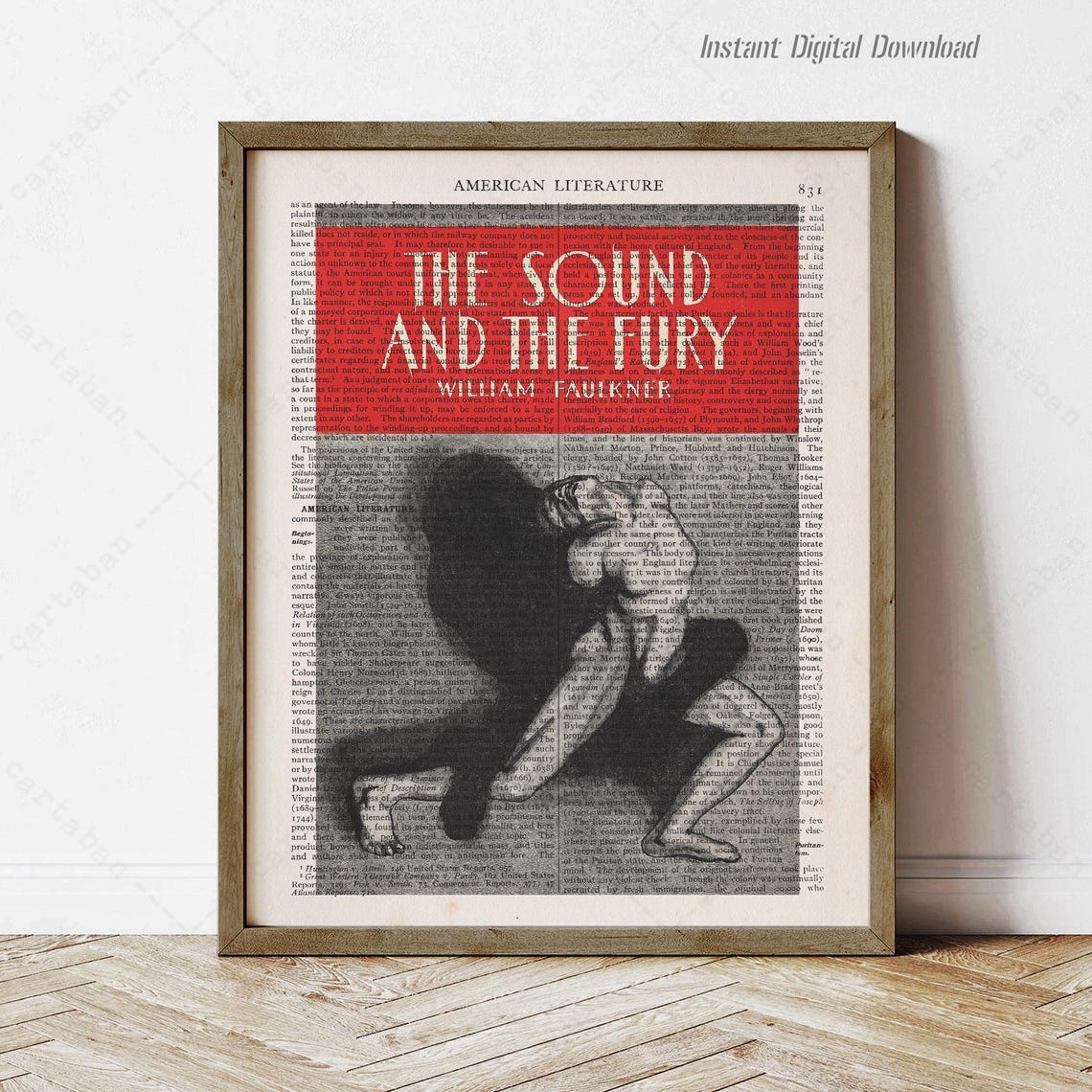 The Sound And The Fury By William Faulkner Instant Print Locally Book Lover Gifts Wall Art Reading Nook Decor Gifts Book Cover