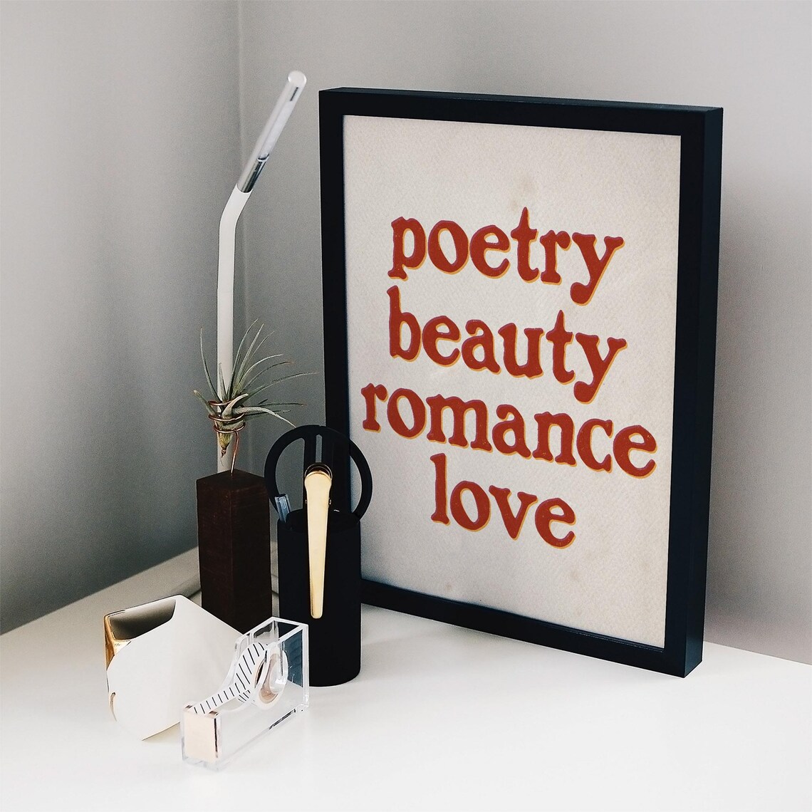Dead Poets Society Poetry Beauty Romance Love Retro Typography Wall Art Print - Image 2