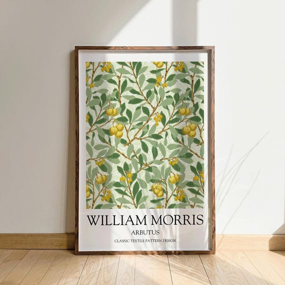 William Morris Arbutus Sage And Lemon, Vintage Poster