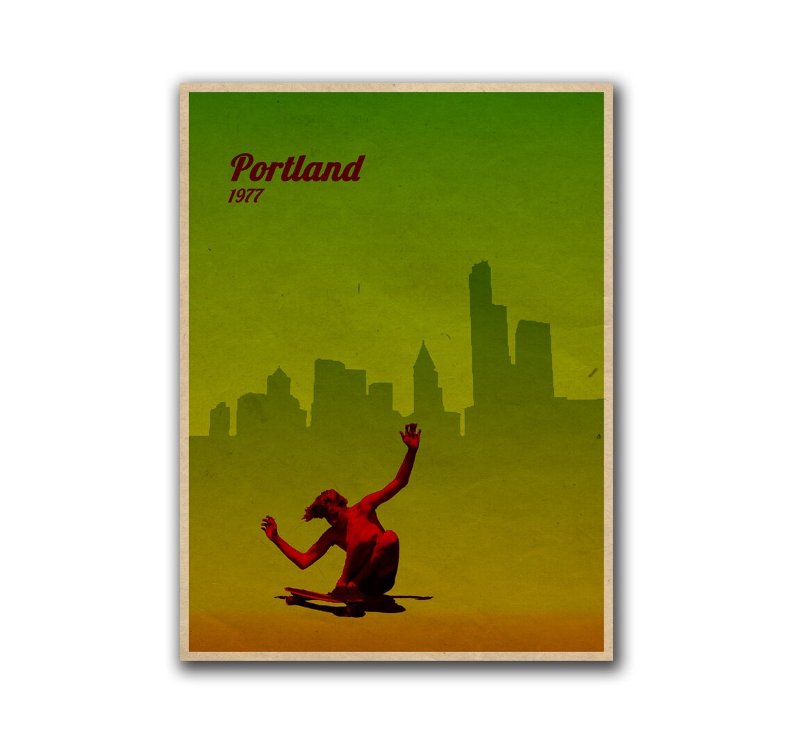 Skateboarding Retro Travel Poster, Vintage Decor Print