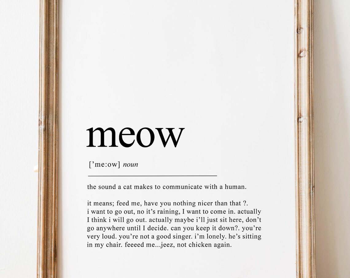 Meow Definition Cat Lover Gift Art Print - Image 2