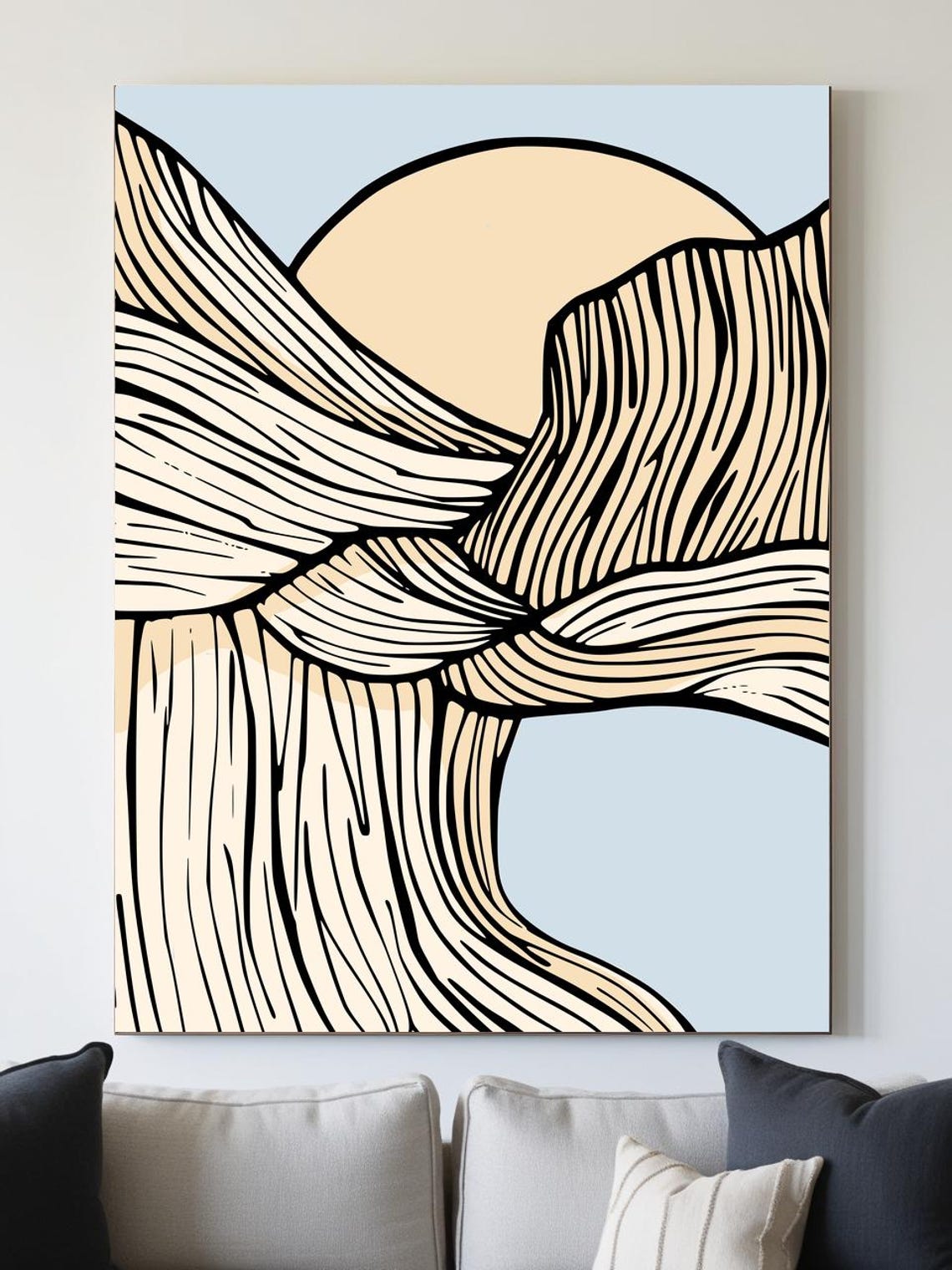 Wabi Sabi Line Art, Japandi Abstract Sunrise - Image 3