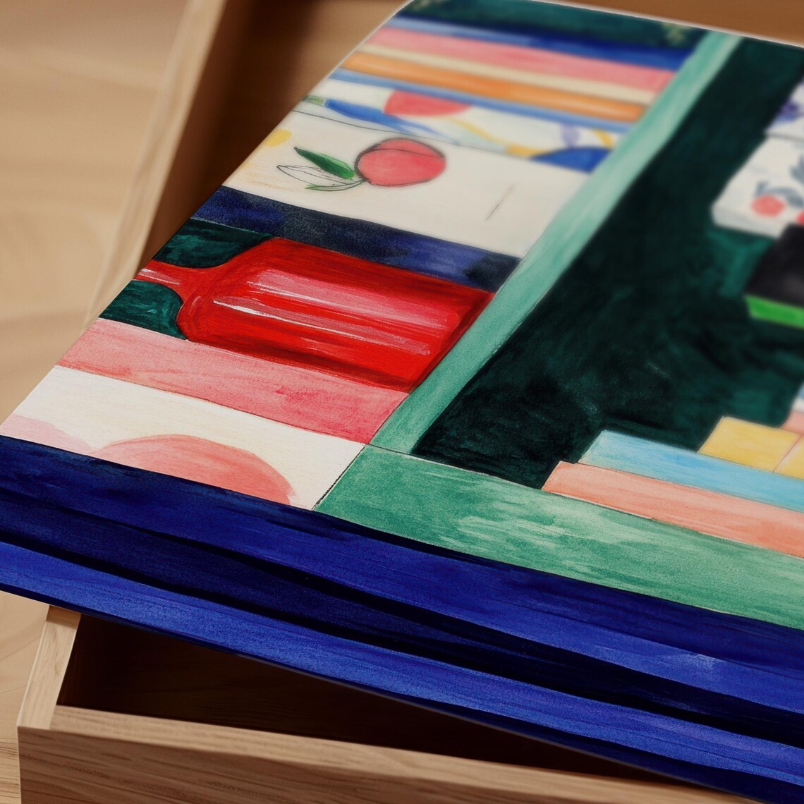 Colorful Bookshelf Illustration, Cozy Reading Nook - Image 3