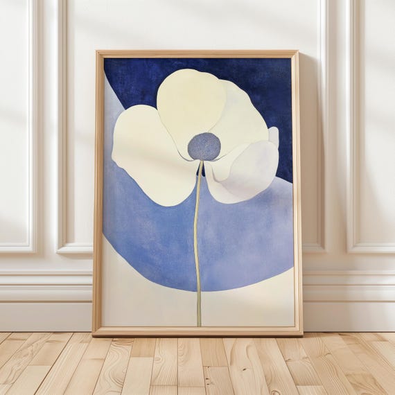 Minimalist Botanical Floral Art Print, Modern Decor