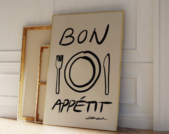 Bon Appetit Minimalistic Typography Poster Print