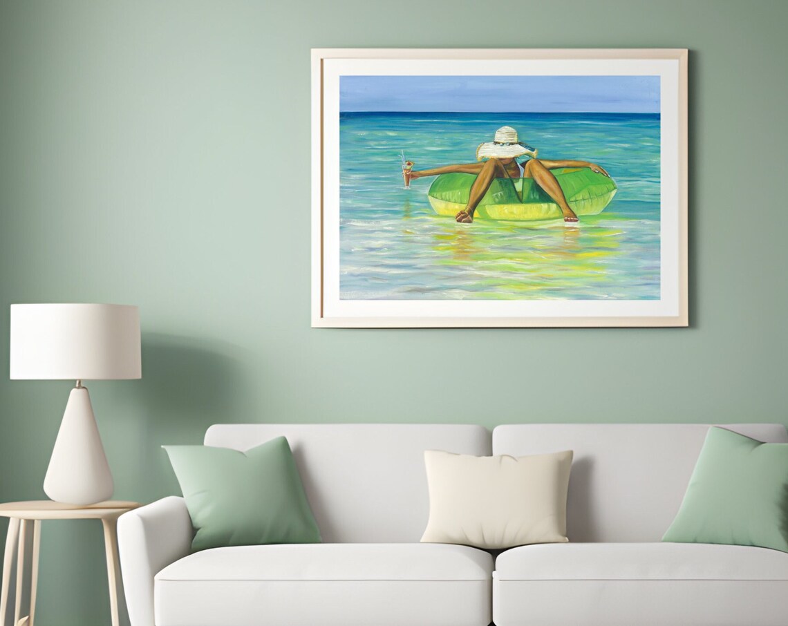 Floating In Crystal Clear Waters Coastal Art Print - Image 4