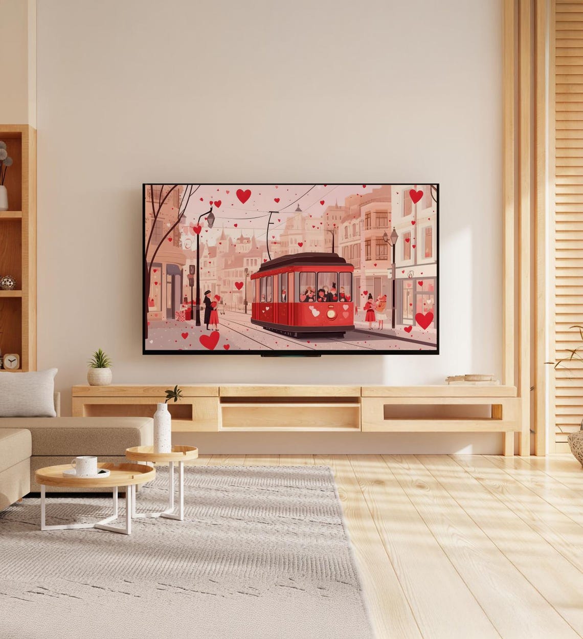 Cute Valentines Day Frame Tv Art Retro Valentine Art Valentines Day Painting Romantic Valentine - Image 6