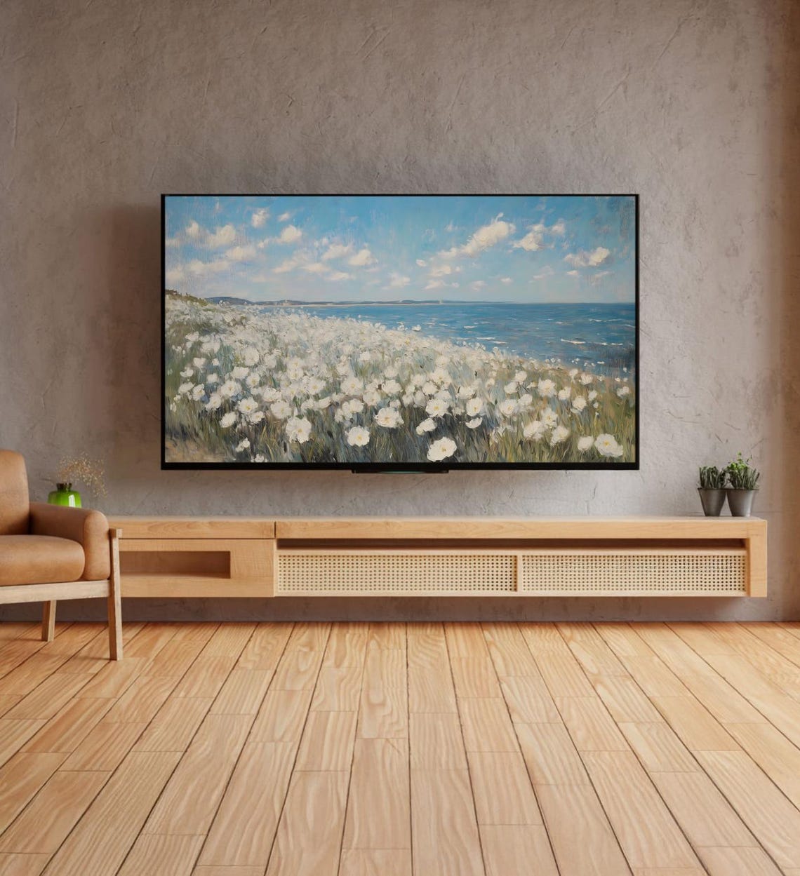 Coastal Wildflower Tv Art Summer Tv Art Frame Tv Art Spring Tv Art Wildflower Art Beach Decor Vintage Beach Tv Art Floral Art - Image 4