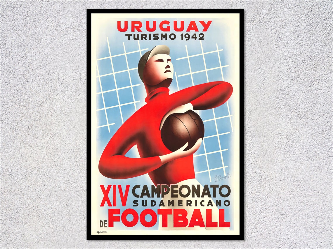 Uruguayxiv Campeonato Football 1942 Uruguay National Team Reprint Reproduction