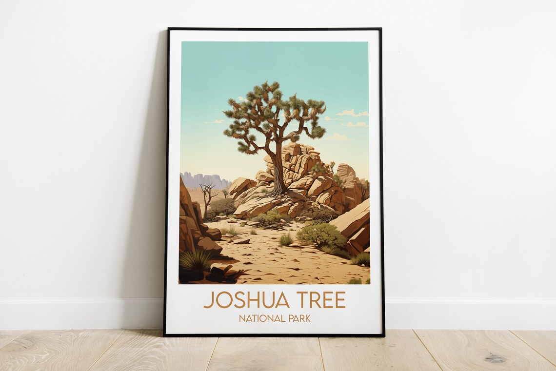 Joshua Tree National Park Classic Desert Scene Minimalist Travel Poster
