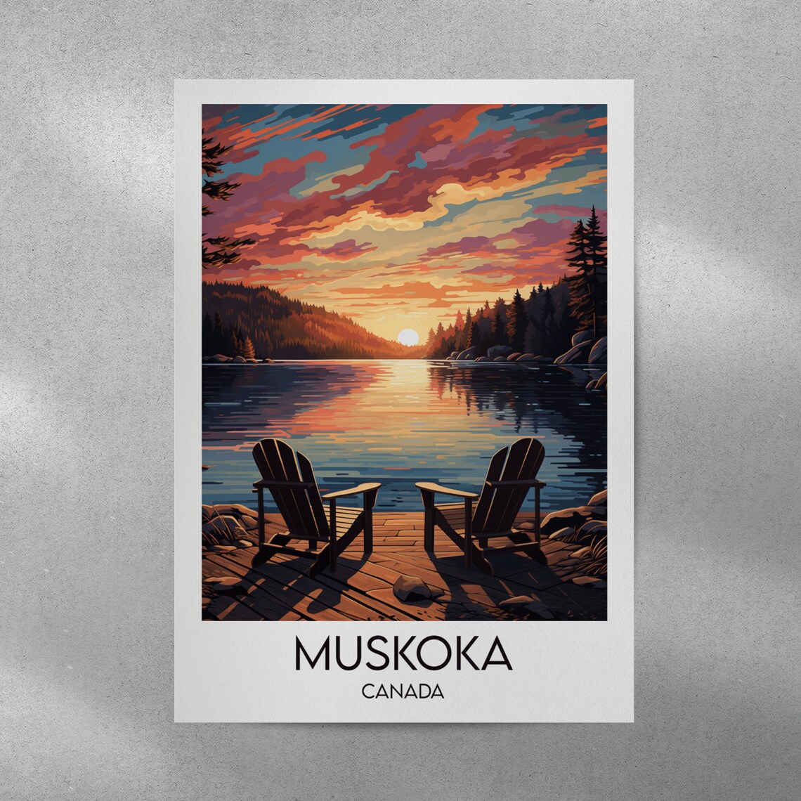 Muskoka Travel Poster, Custom Personalised Gift - Image 4