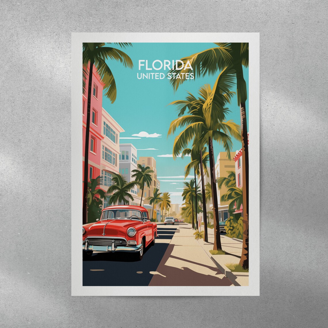 Florida Print, United States Travel Poster - Image 4