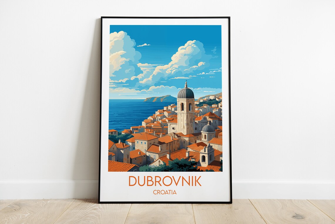 Dubrovnik Travel Poster, Croatia Custom Personalised