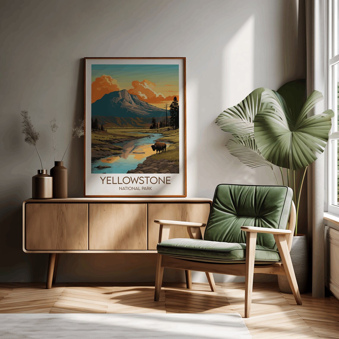 Yellowstone National Park Travel Poster, Custom Personalised - Image 2