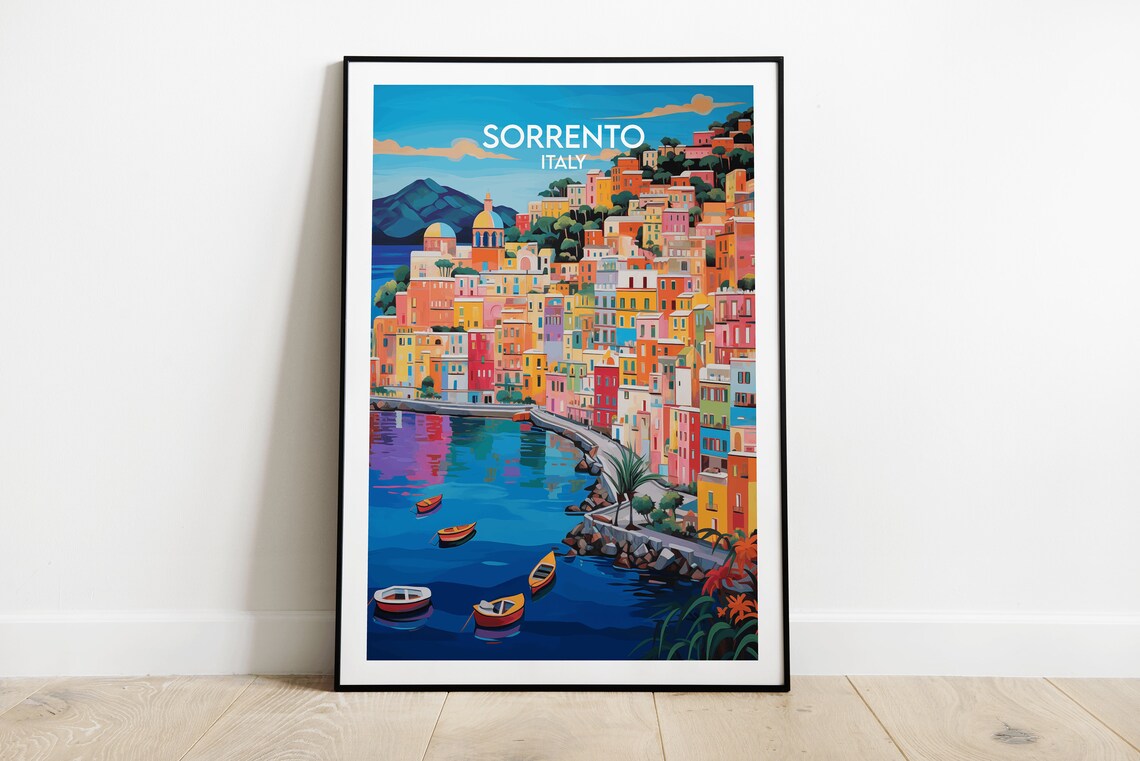 Sorrento Travel Poster, Custom Personalised Gift