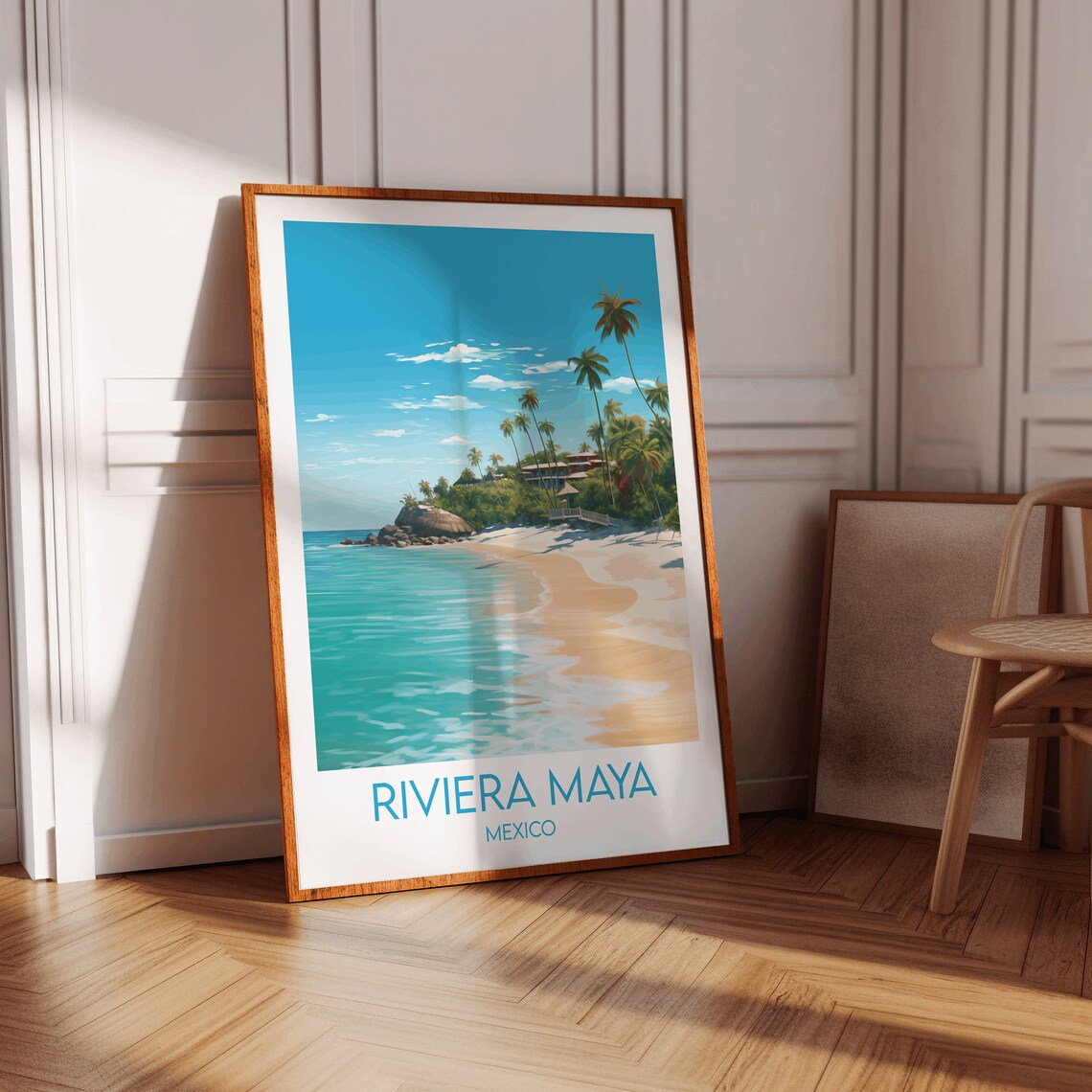 Riviera Maya Travel Poster, Cancun Mexico Custom - Image 3