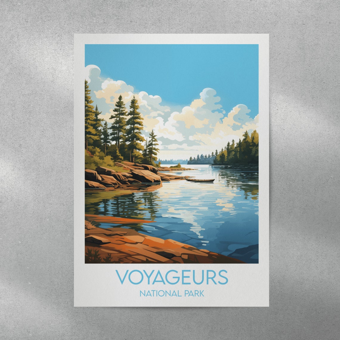 Voyageurs National Park Blue Lake Rocky Shore Pine Forest Poster - Image 4