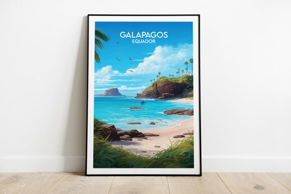 Galapagos Islands Travel Print Ecuador Poster Custom Personalised Wedding Birthday Gift
