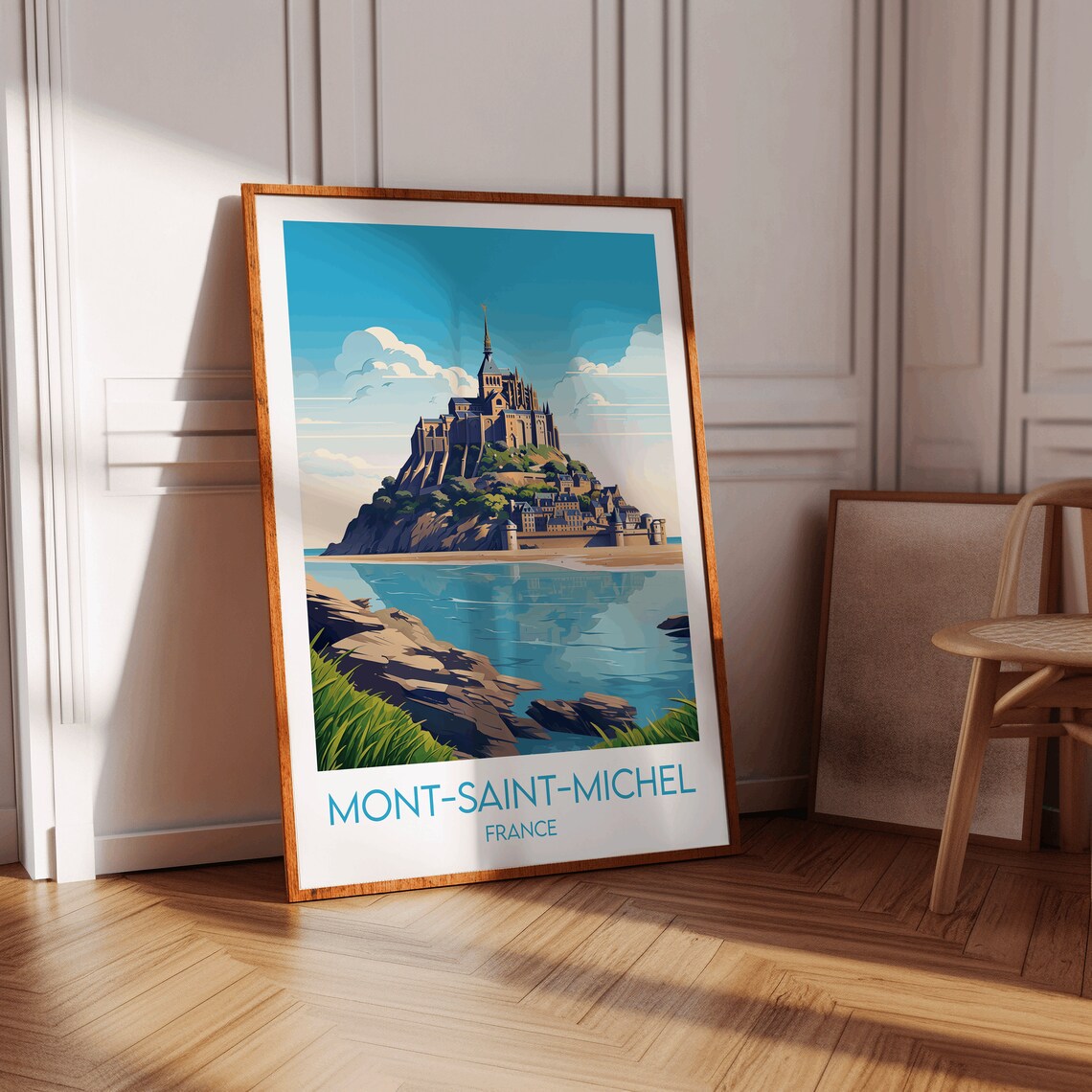 Mont-Saint-Michel Abbey Island Tidal Bay France Travel Poster - Image 2