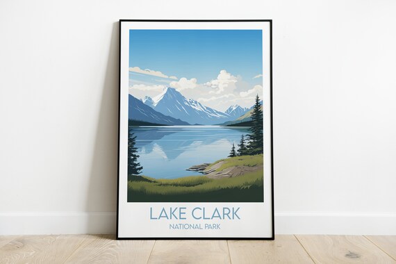 Lake Clark National Park Mountain Reflection Lake Travel Poster