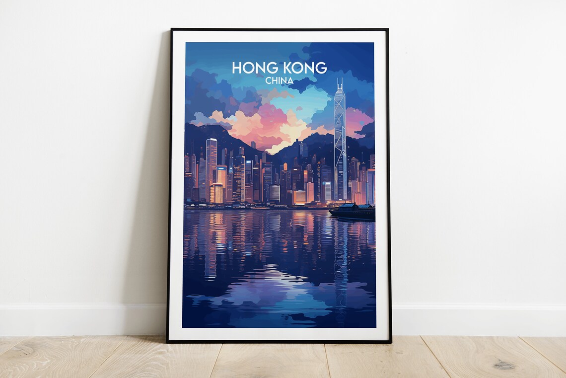 Hong Kong Travel Poster, Custom Personalised