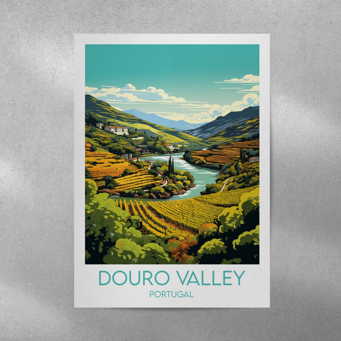 Douro Valley Portugal Terraced Vineyards River Valley Poster - Image 3