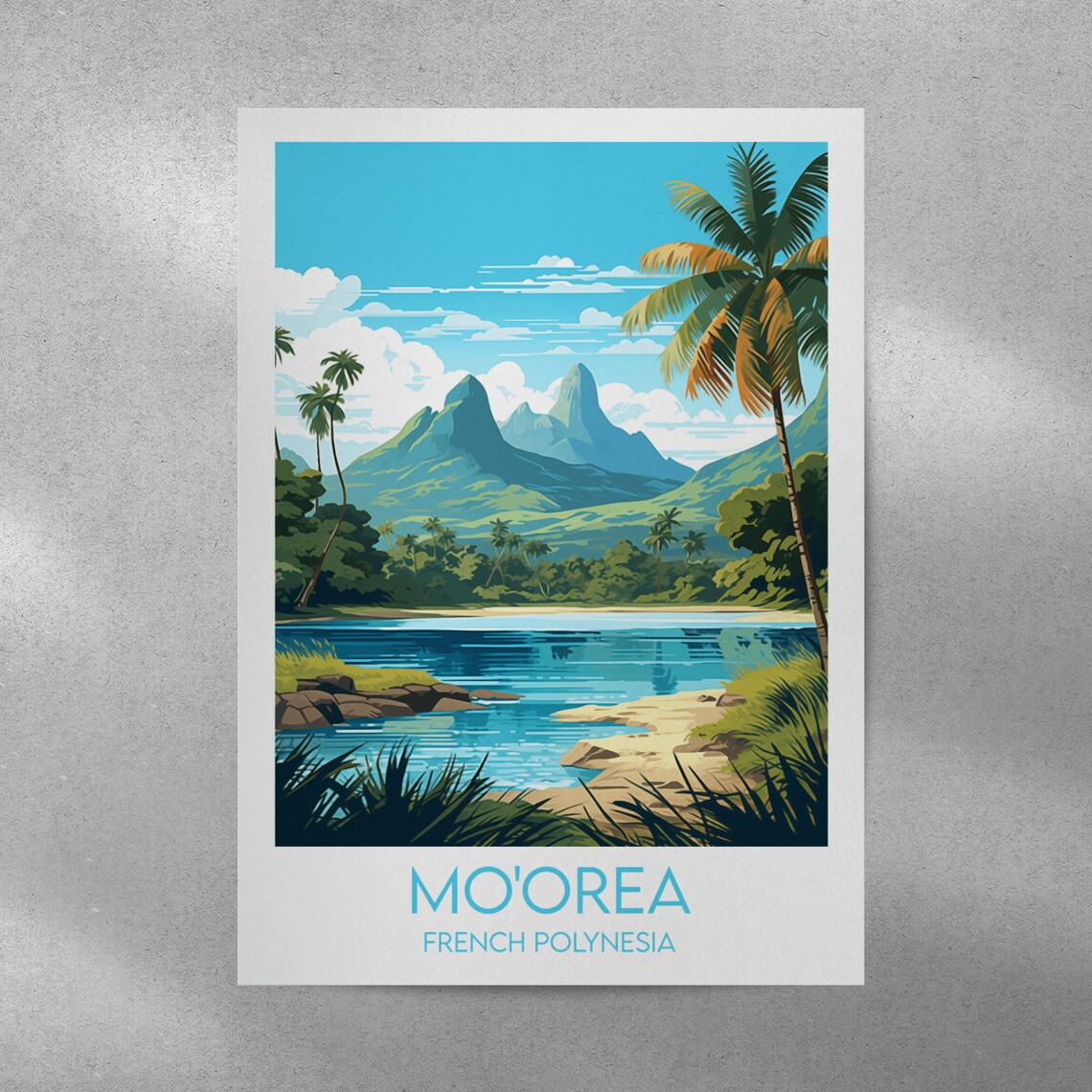 Moorea Travel Poster, French Polynesia Custom - Image 4