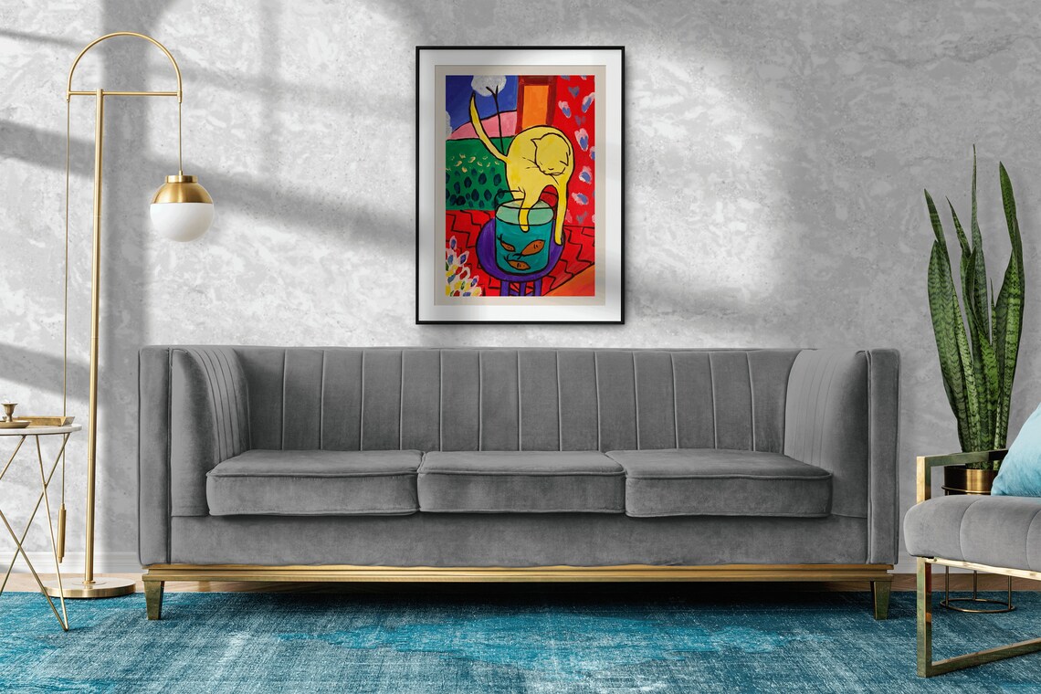 Matisse Cat With Red Fish, Vintage Art Print - Image 2