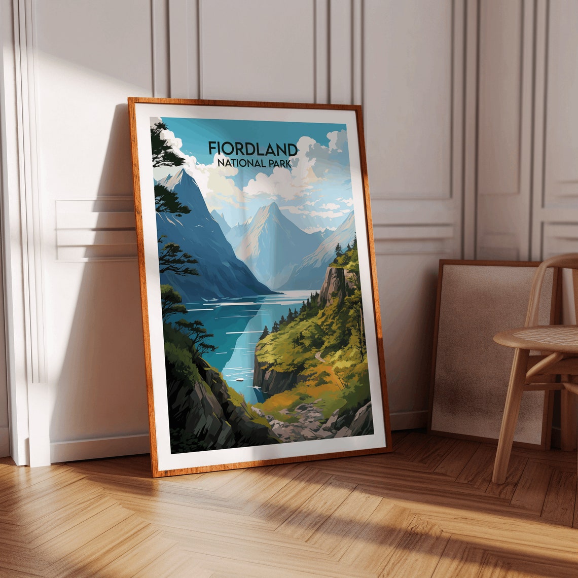 Fiordland National Park Dramatic Fjord Cliffs Turquoise Water Poster - Image 2