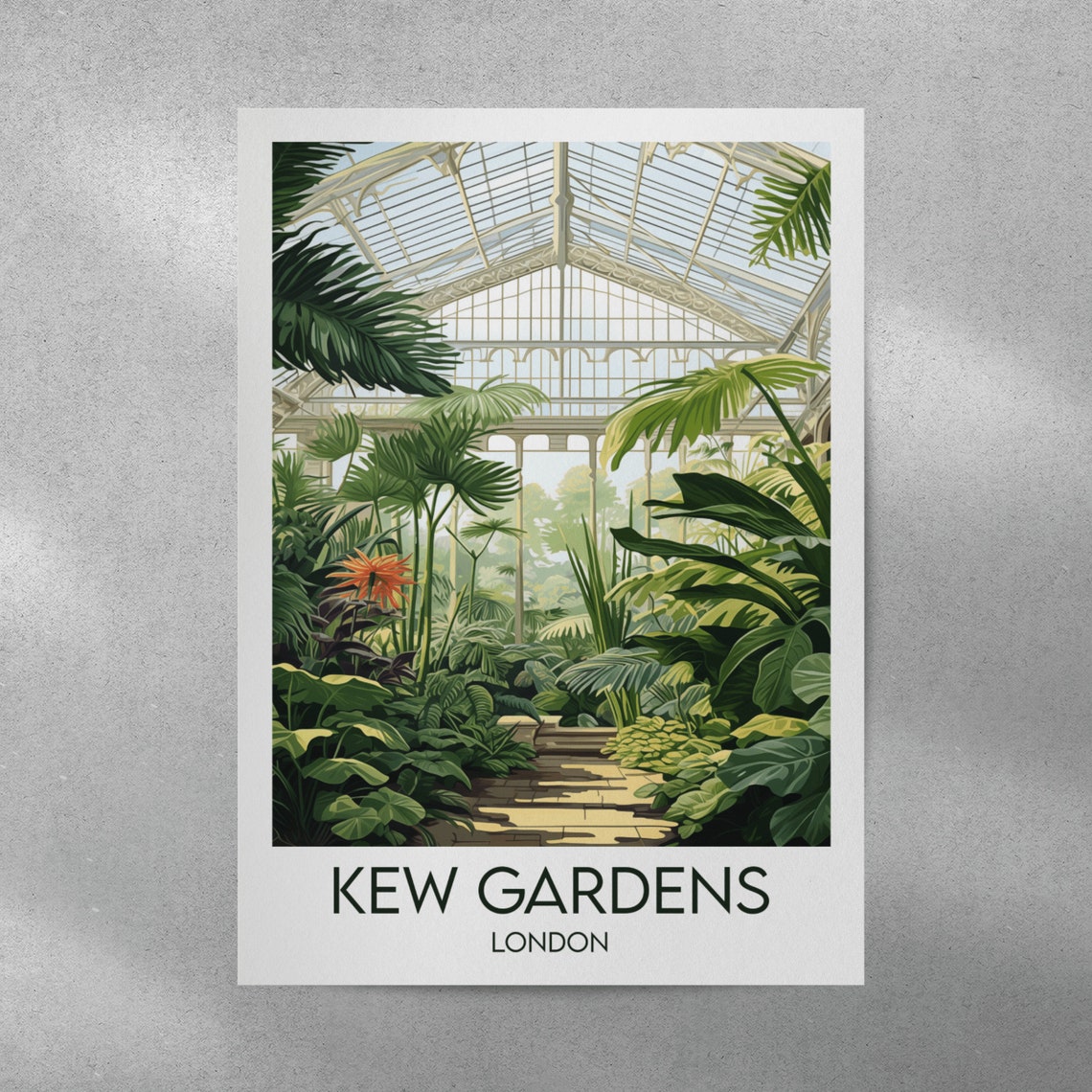 Kew Gardens London Lush Tropical Glasshouse Palm Path Poster - Image 2