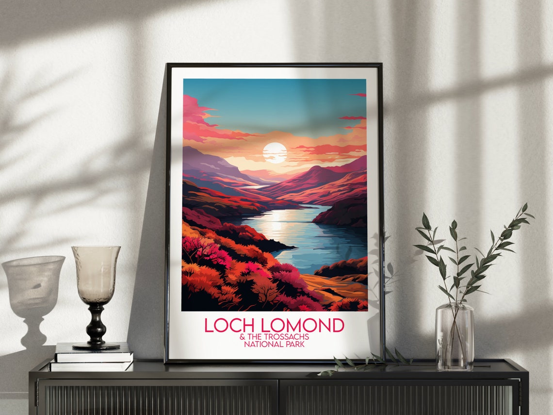 Loch Lomond and Trossachs National Park Sunset Travel Poster - Image 3