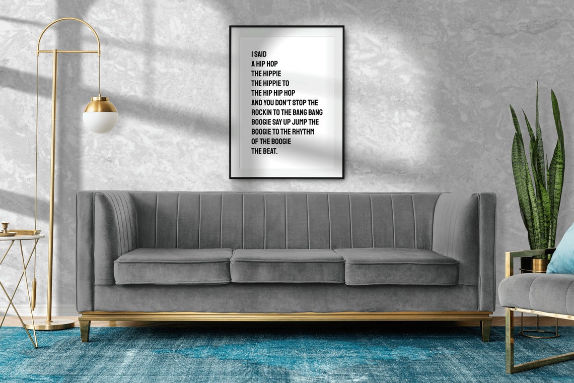 I Said a Hip Hop Rapper's Delight Lyrics Typography Print Art - Image 3