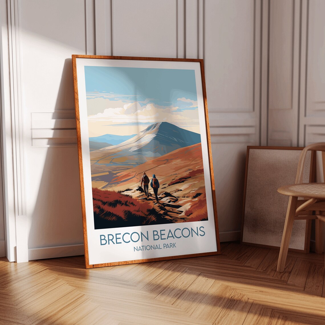 Brecon Beacons Wales Red Hills Hiking Trail Autumn Travel Poster - Image 2