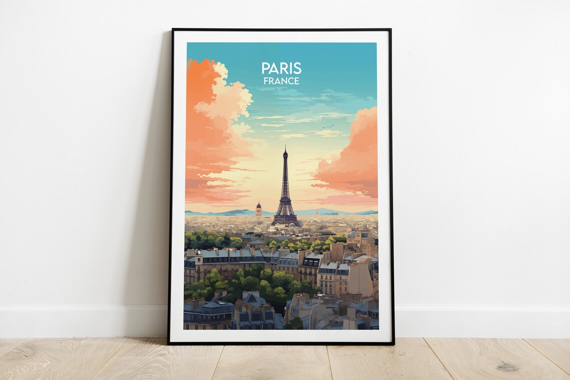 Paris Travel Poster, France Custom Personalised