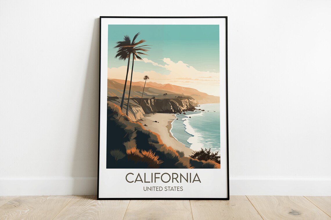 California Travel Poster, Custom Personalised Print