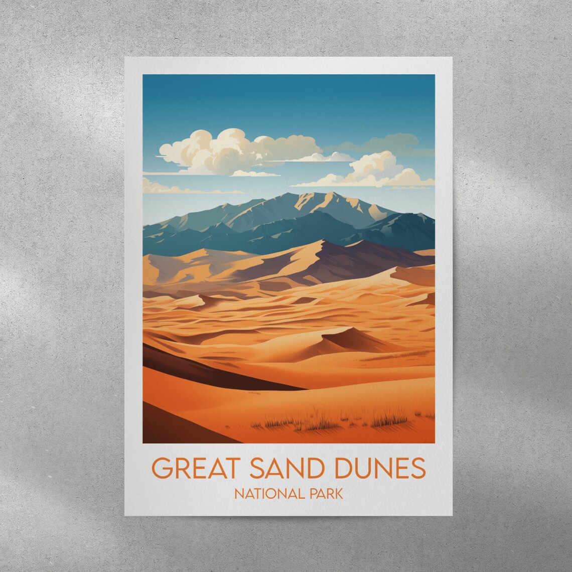 Great Sand Dunes National Park Golden Desert Peaks Travel Poster - Image 3