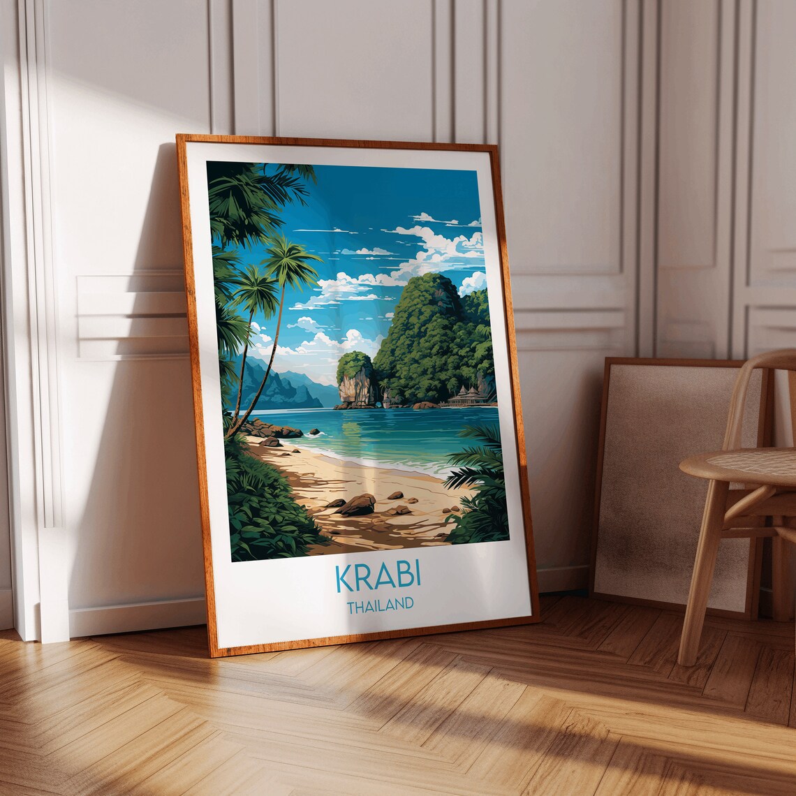 Krabi Travel Poster, Thailand Custom Personalised - Image 3