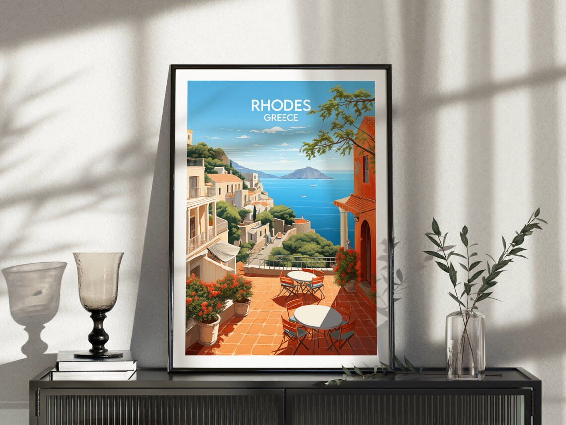 Rhodes Travel Poster, Greece Custom Personalised - Image 5