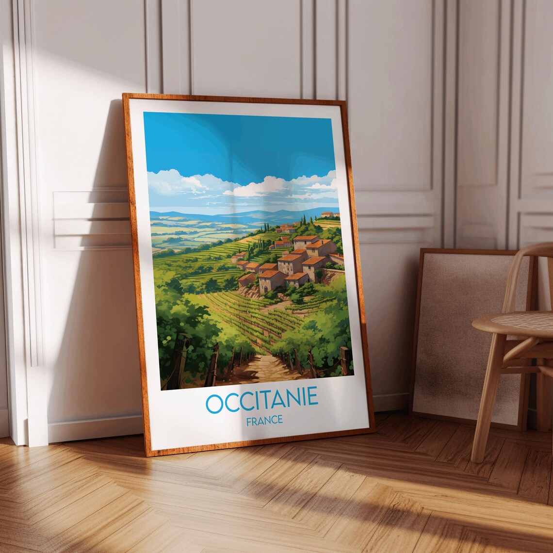 Occitanie France Rural Village Vineyards Vintage Travel Poster - Image 3