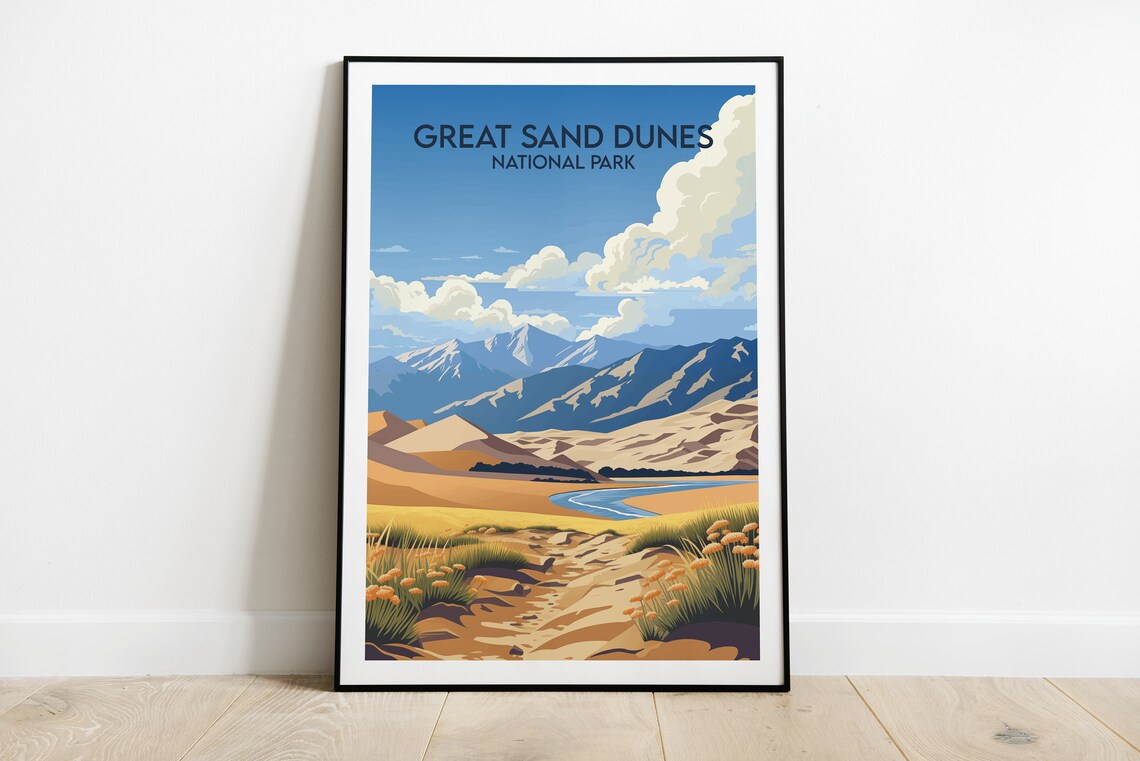 Great Sand Dunes National Park Colorado Desert Dunes Travel Poster