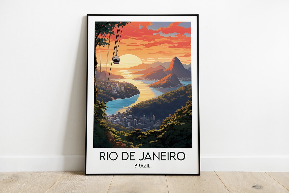 Rio De Janeiro Travel Poster, Custom Personalised Print
