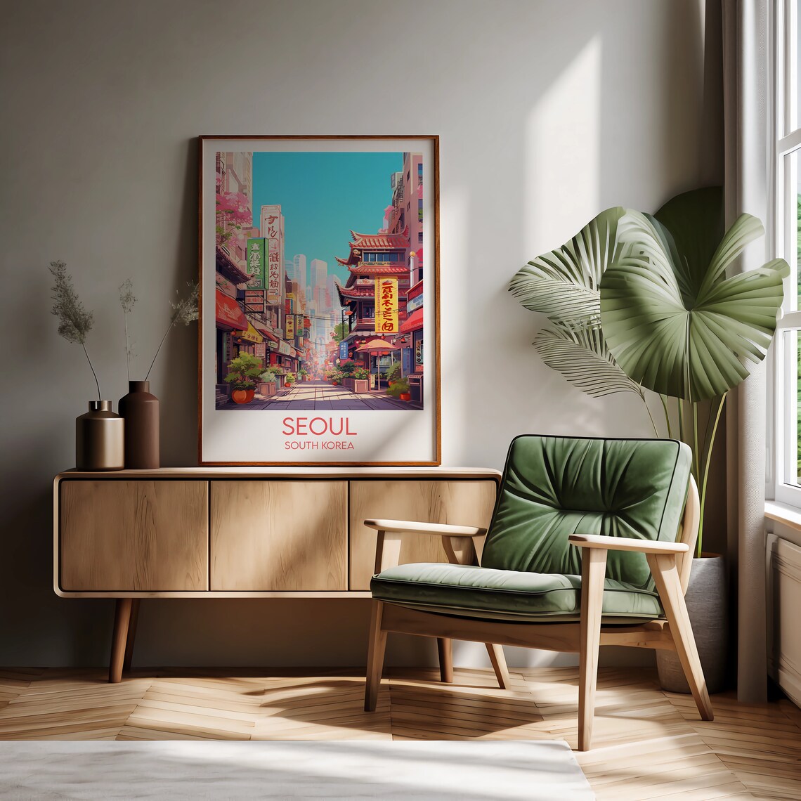Seoul Travel Poster, South Korea Custom Personalised - Image 2