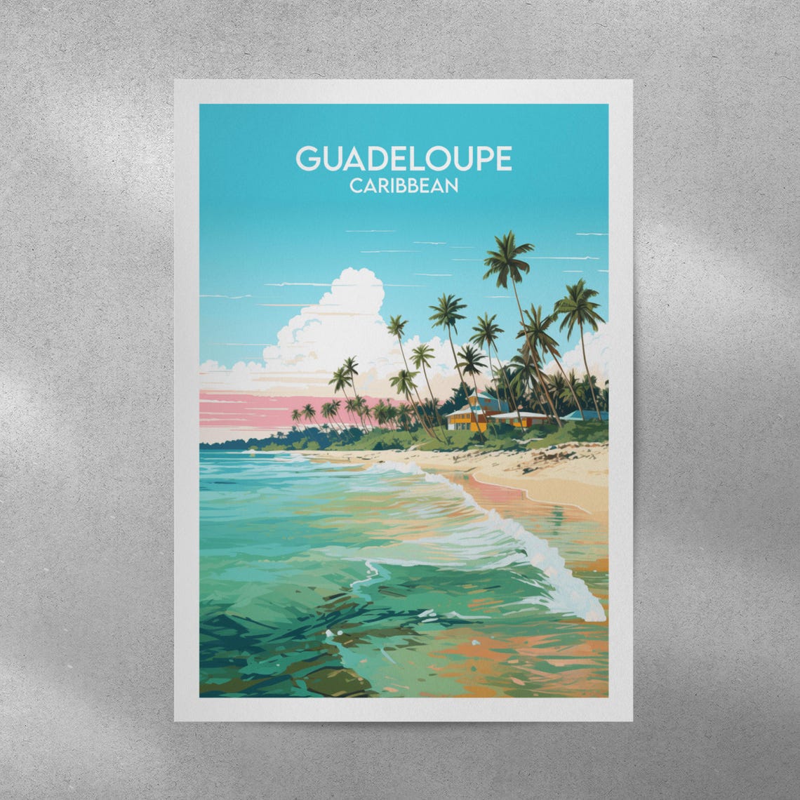 Guadeloupe Travel Print Caribbean Poster Custom Personalised Wedding Birthday Gift - Image 4