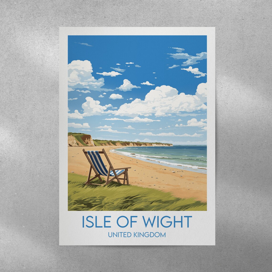 Isle Of Wight United Kingdom Sandy Beach Seaside Travel Poster - Image 3