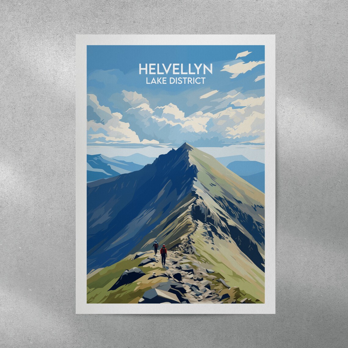 Helvellyn Travel Poster, Lake District Place Print - Image 4