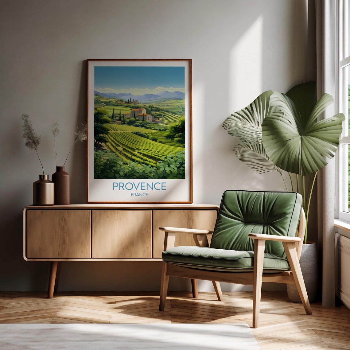 Provence France Vineyard Villa Hills Farmhouse Scenic Travel Wall Art - Image 2