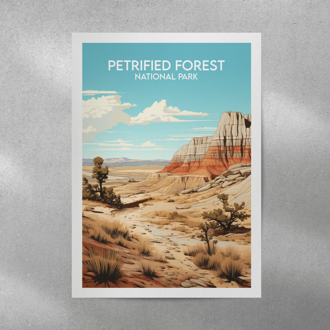 Petrified Forest National Park Arizona Desert Vista Vintage Travel Poster - Image 4